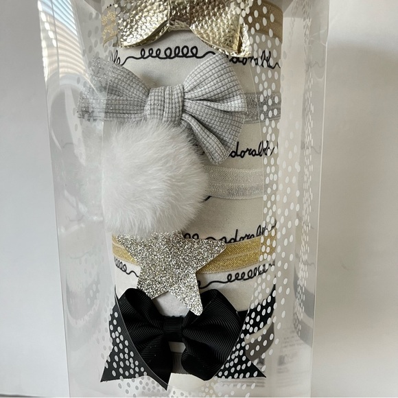 Elly & Emmy Baby My First Headband Stand With 5 Mix Headbands Bows Stars pom pom - Picture 3 of 13